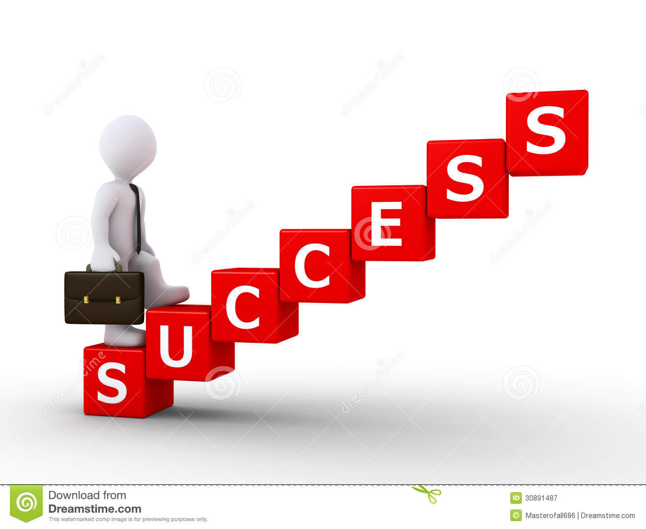 Businessman Climbing Stairs Of Success Royalty Free Stock Photography
