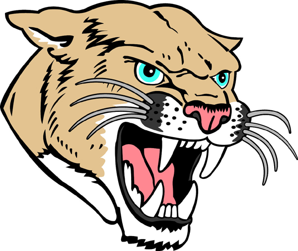 Cougar Mascot Full Color Sports Sticker  Customize On Line  Cougar