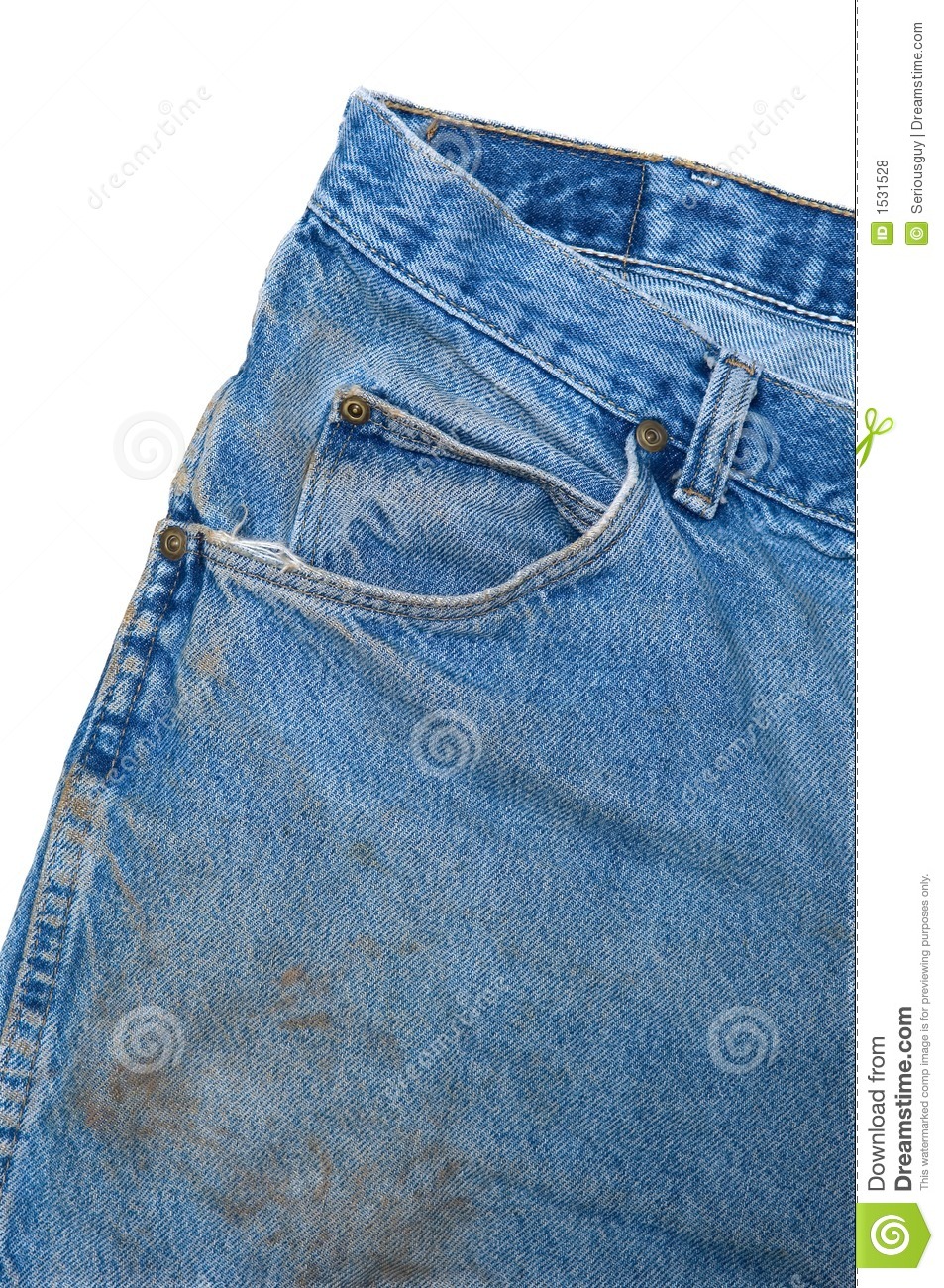 Pocket Detail Of Dirty Blue Jeans Royalty Free Stock Photos   Image    