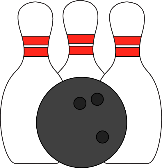 Pins And Ball Clip Art Image   Three Bowling Pins With A Bowling Ball