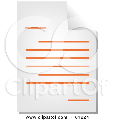 Free  Rf  Clipart Illustration Of A Curling Page Of An Orange Word