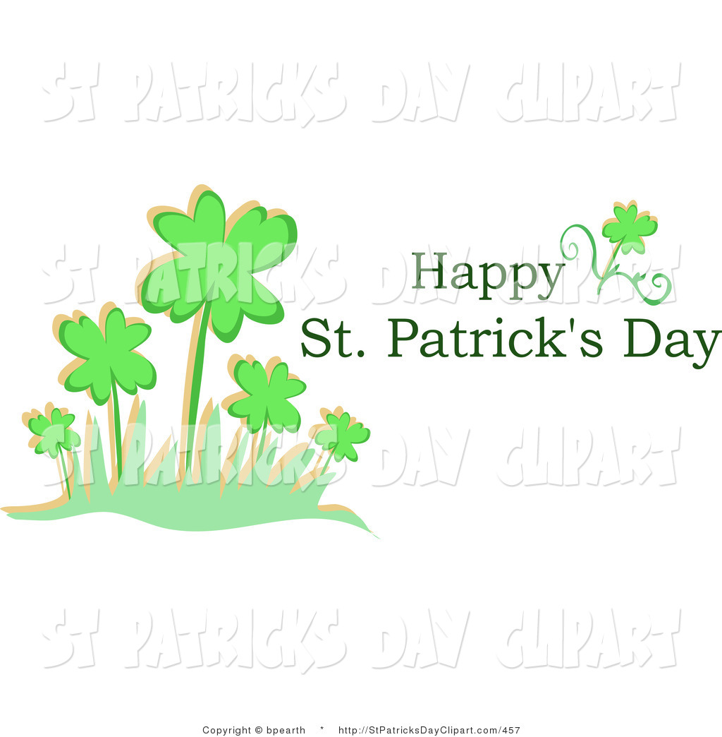 Clip Art Of A Happy Saint Patrick S Day Greeting With A Patch Of
