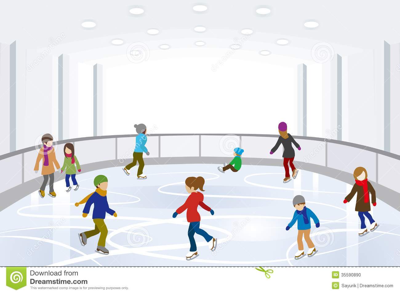 People Ice Skating In Indoor Ice Rink Stock Photo   Image  35590890
