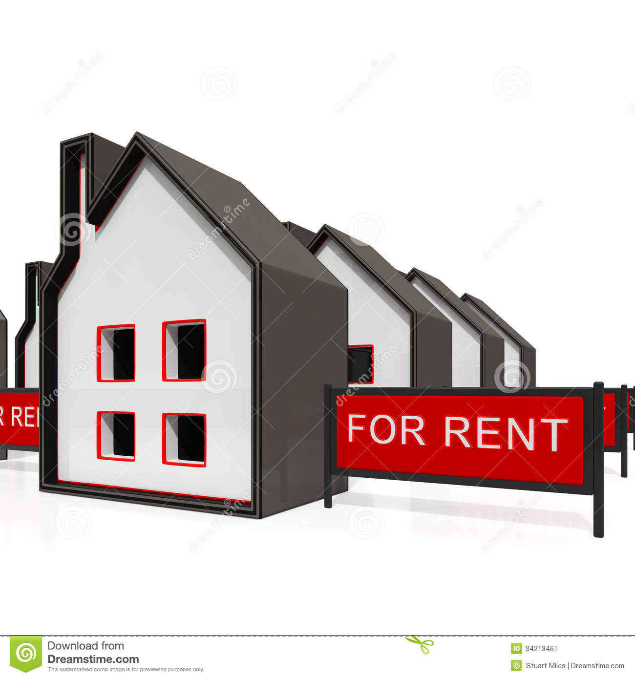 House For Rent Sign Shows Rental Stock Image   Image  34213461