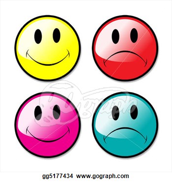 Happy And Sad Face Clip Art A Set Of Happy And Unhappy Smiley Face