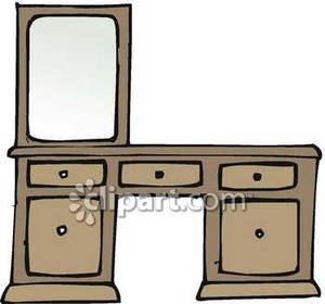 Vanity With A Mirror   Royalty Free Clipart Picture