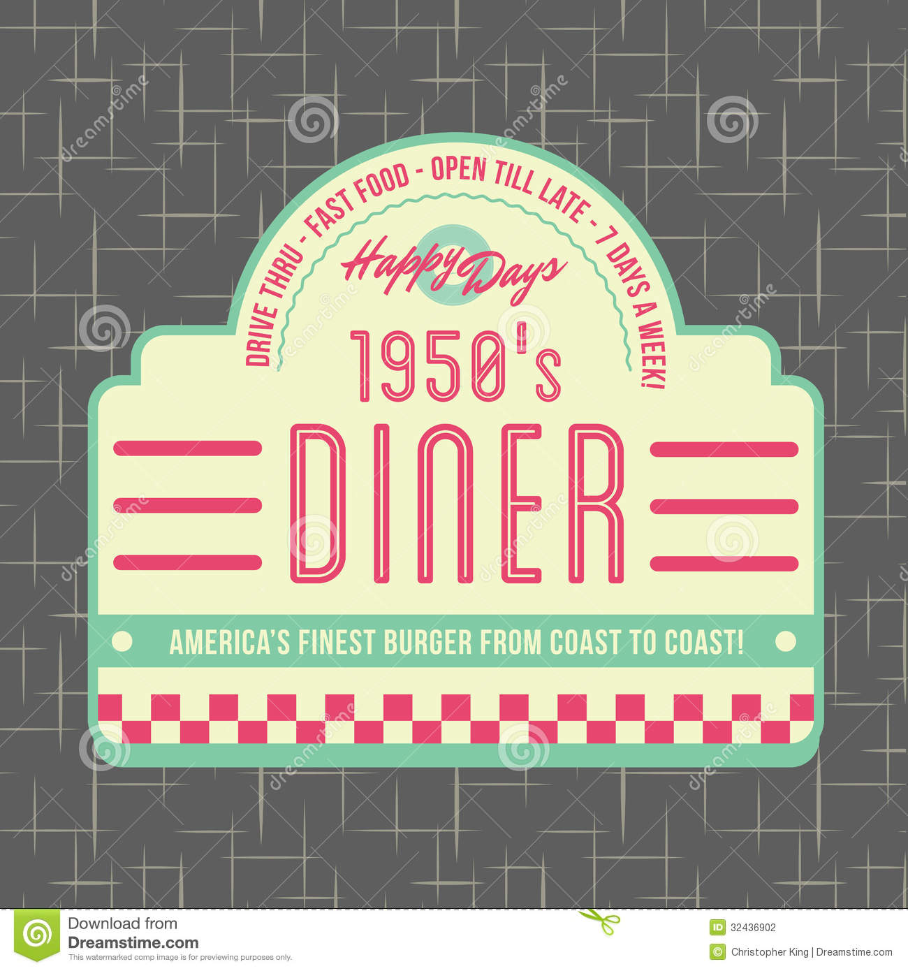 1950s Diner Style Logo Design   All Fonts Shown Are For Visual