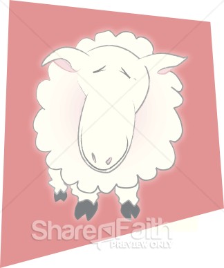 Happy Sheep   Christian Shepherd Clipart