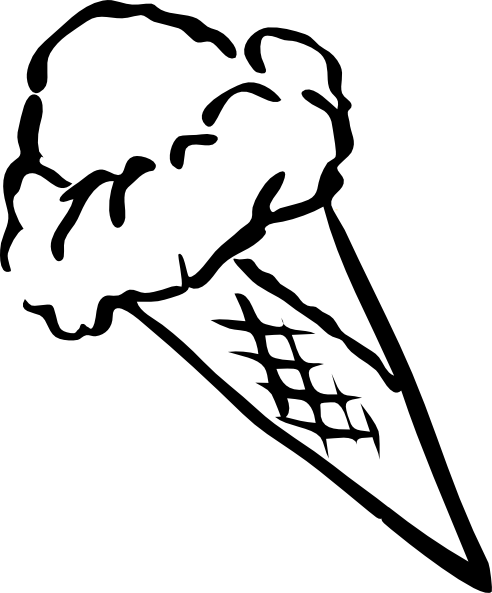 Ice Cream Cone Black And White   Clipart Best