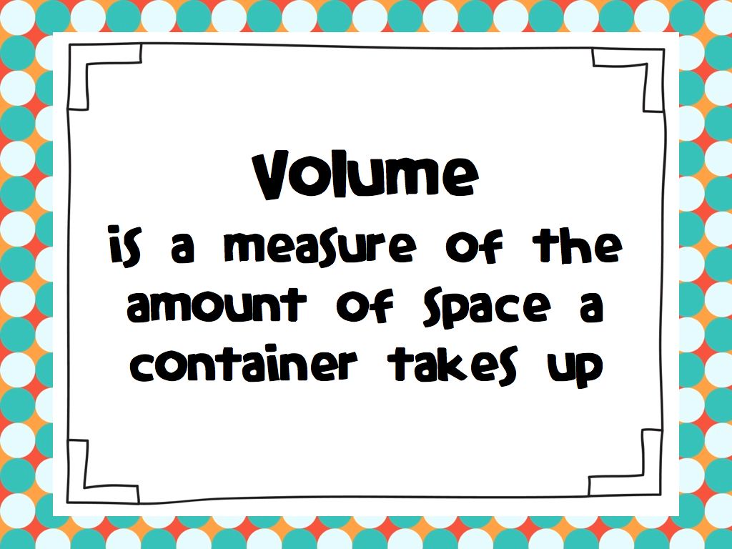 Math Volume Clipart Volume Measurement Capacity