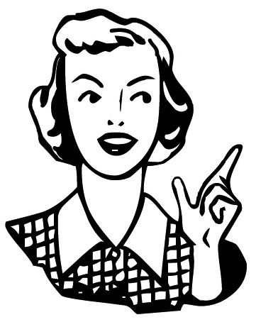 Pictures Data 500 22887 27nov10 Retro Woman Pointing Clipart Bw Jpg