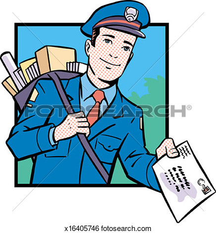 Stock Illustration   Postman  Fotosearch   Search Clip Art Drawings