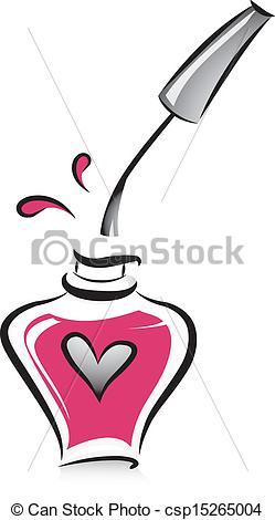 Vector   Open Bottle Of Pink Nail Polish   Stock Illustration Royalty
