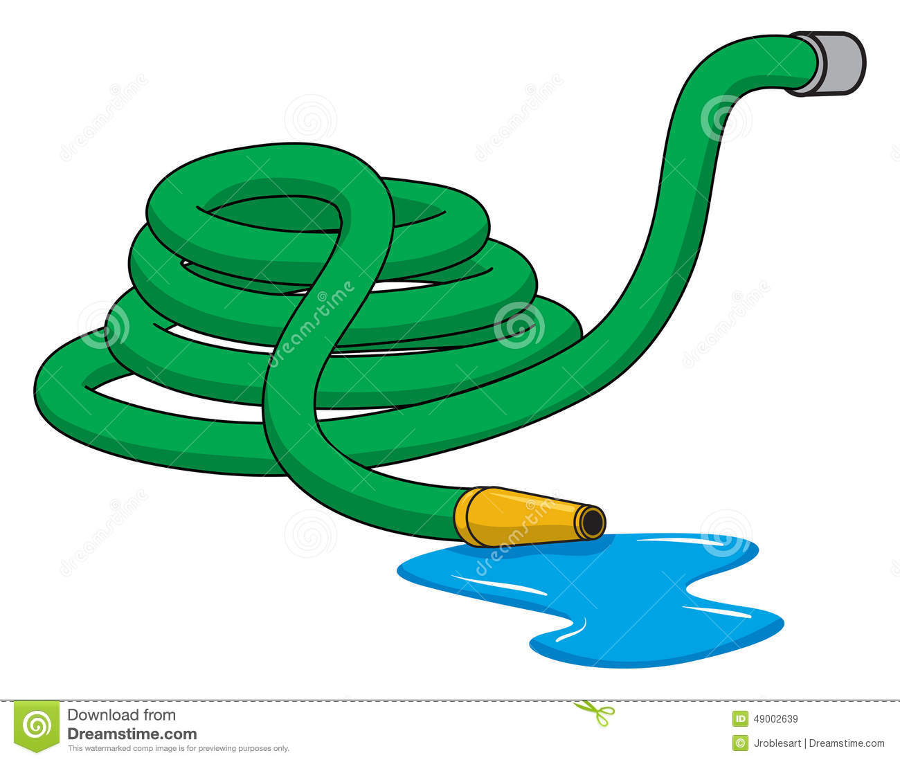 An Illustration Of A Green Rolled Up Garden Hose