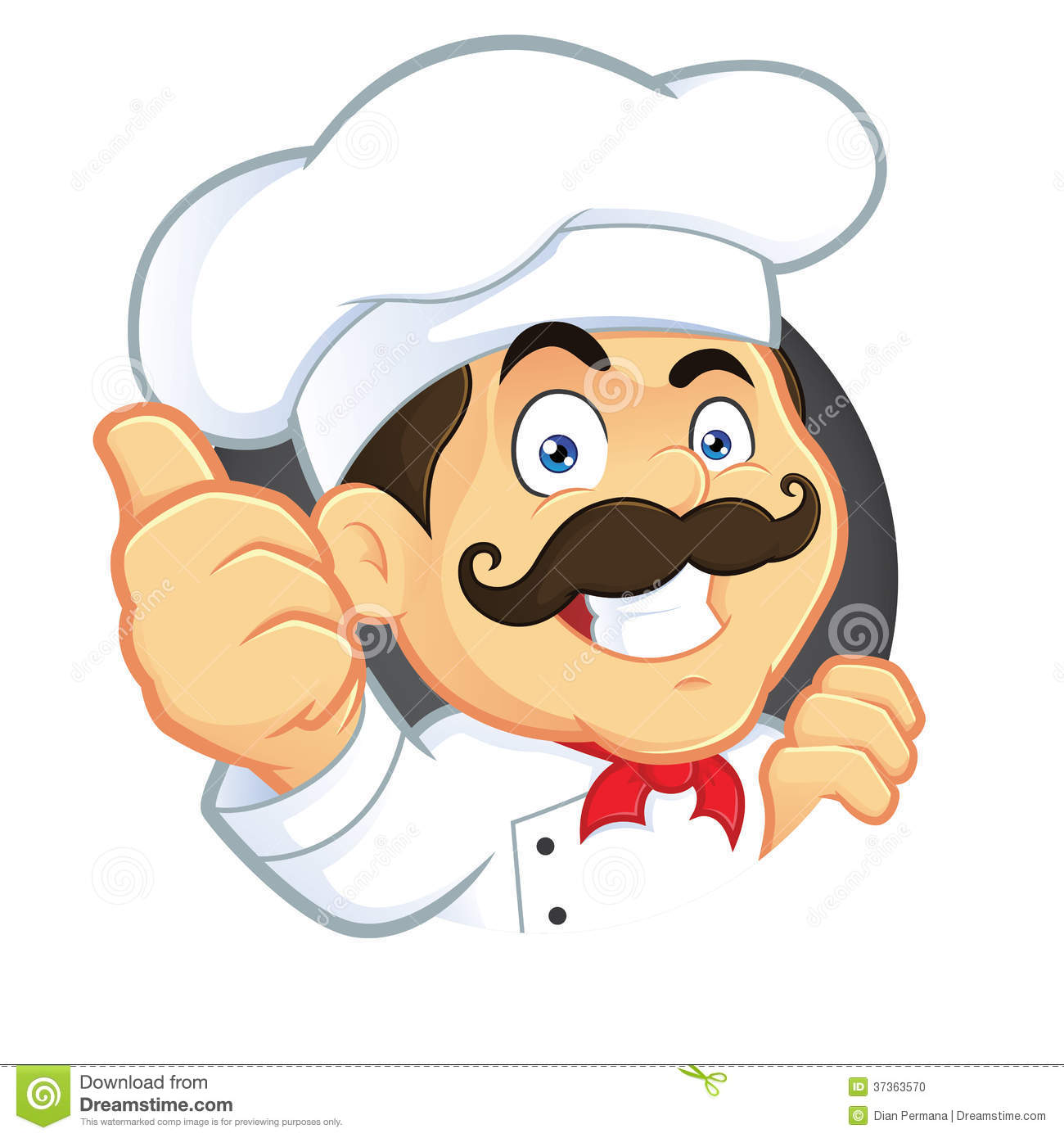 Clipart Picture Of A Chef Cartoon Character Giving Thumbs Up