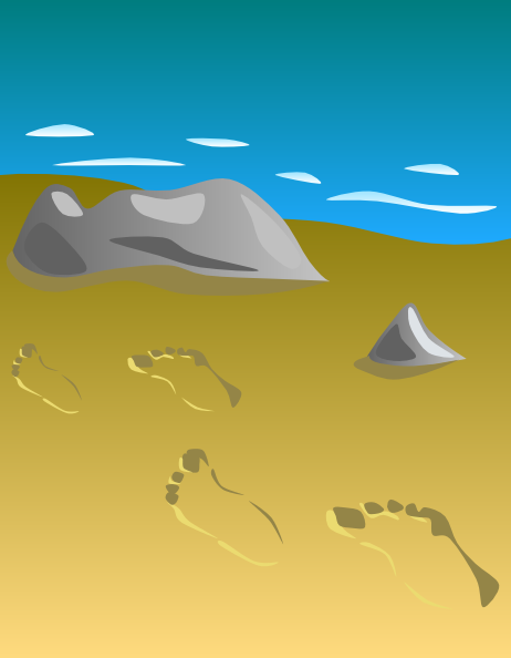 Footprints In Sand Clip Art At Clker Com   Vector Clip Art Online