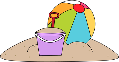 Toys Which Include A Beach Ball And Sand Pail Sitting In The Sand