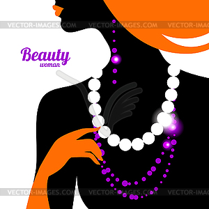 Beautiful Woman Silhouette   Stock Vector Clipart
