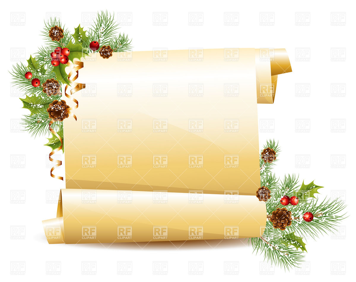 Blank Christmas Scroll Download Royalty Free Vector Clipart  Eps
