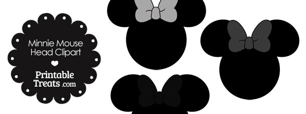 Minnie Mouse Head Clipart With Grey Bows