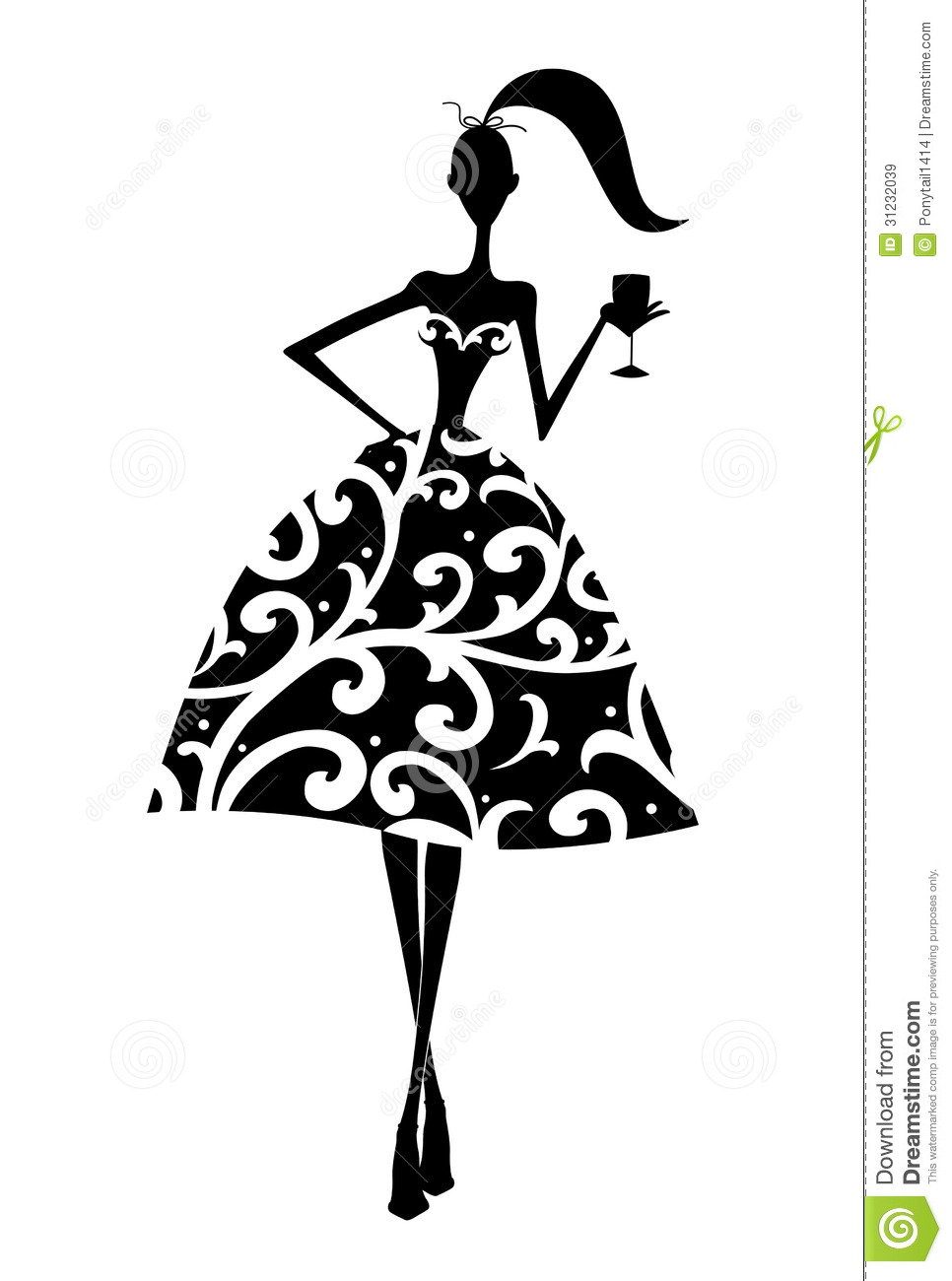 Woman In Dress Silhouette Clip Art Silhouette Of A Girl At A