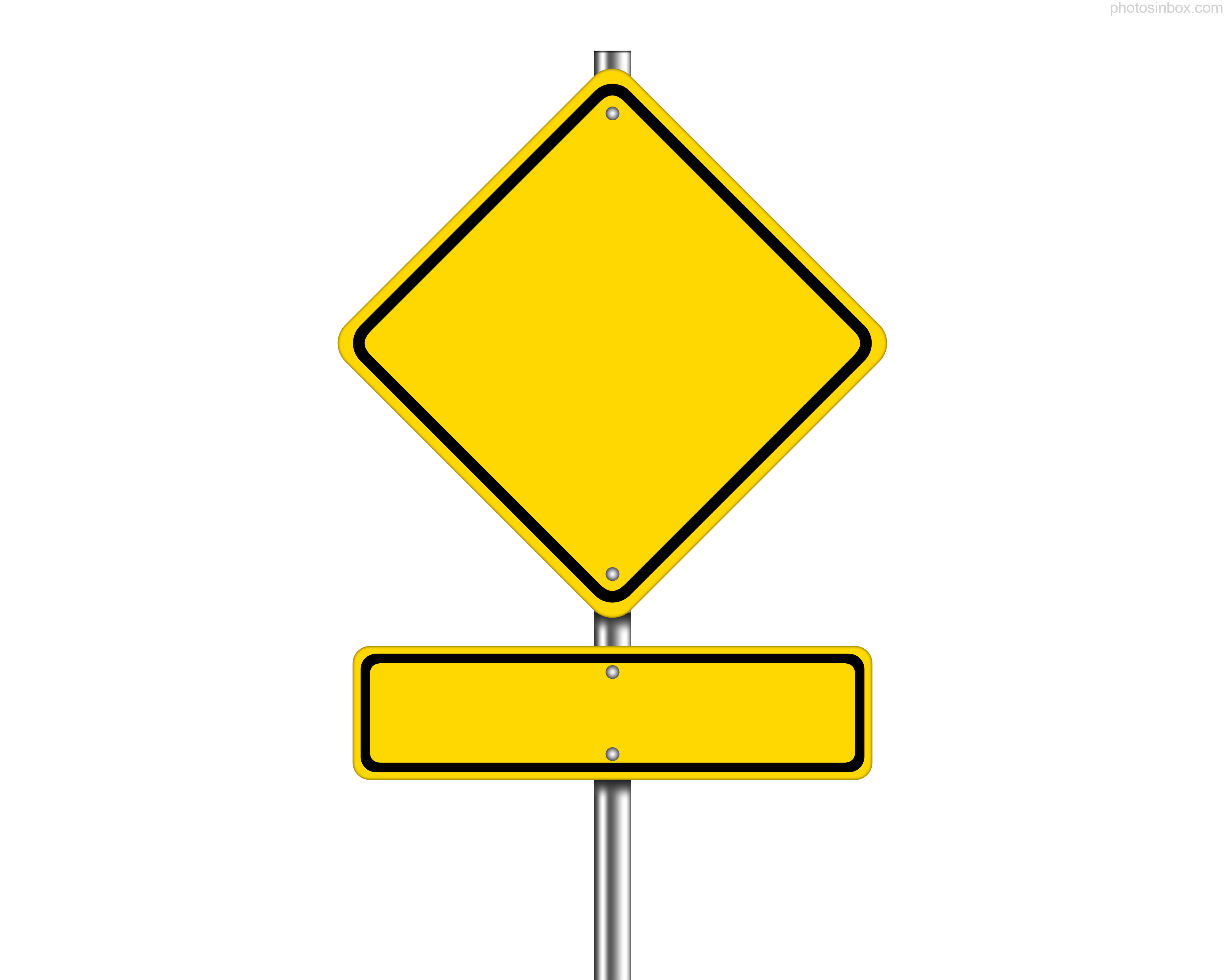 Blank Yellow Traffic Sign   Photosinbox