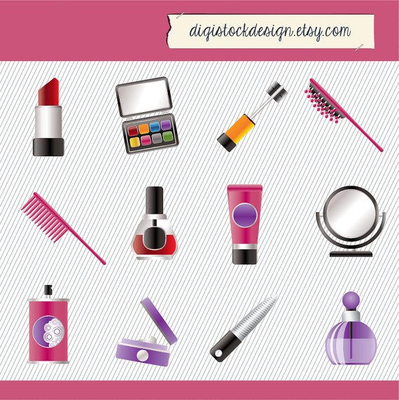 Clipart  Cosmetics Clipart  Digital Cosmetic  Make Up Thngs Clipart