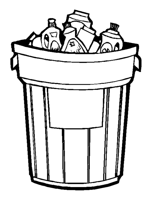 Rubbish Bins Colouring Pages