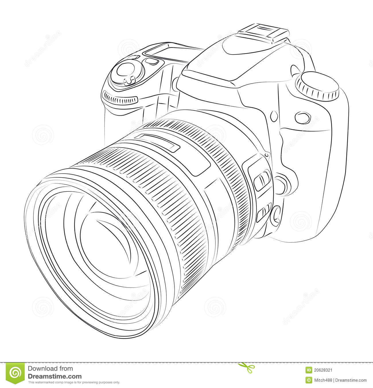 Dslr Camera Clipart Dslr With Lens Stock Image