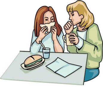 Girls Eating Lunch Clipart