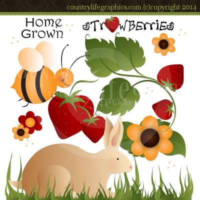 Home Grown   Inspirational Spring Clipart   Country Life Graphics
