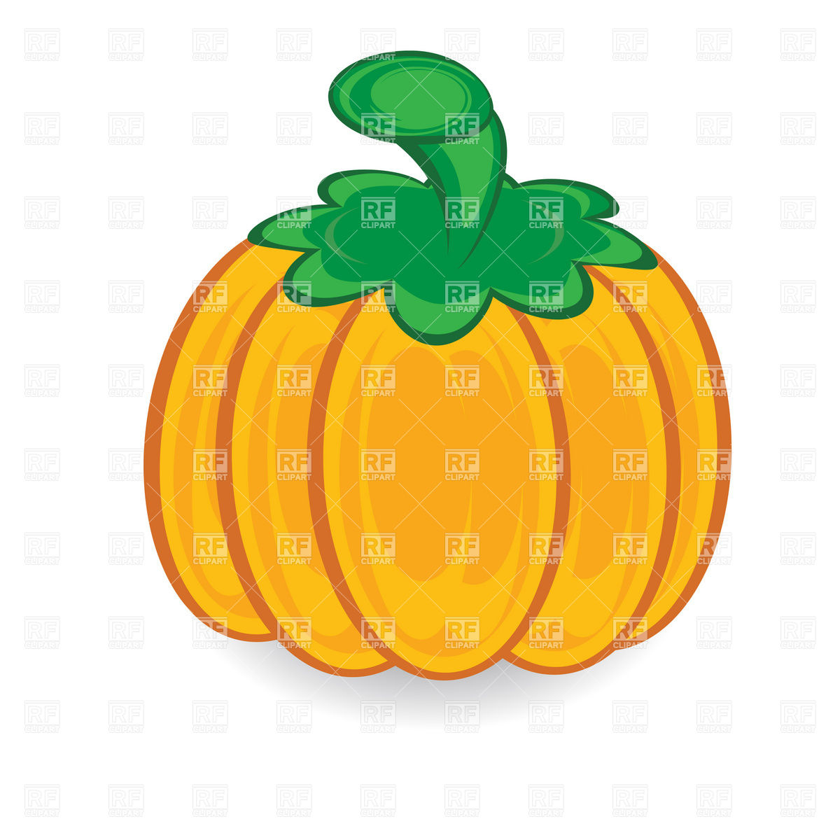 Pumpkin With Green Stem Download Royalty Free Vector Clipart  Eps