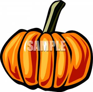 Pumpkin With Long Stem   Royalty Free Clipart Picture