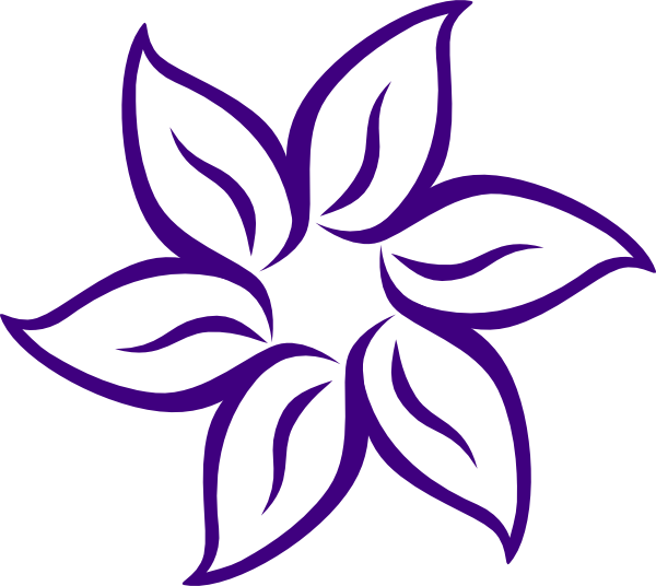 Purple Flower Outline Clip Art At Clker Com   Vector Clip Art Online