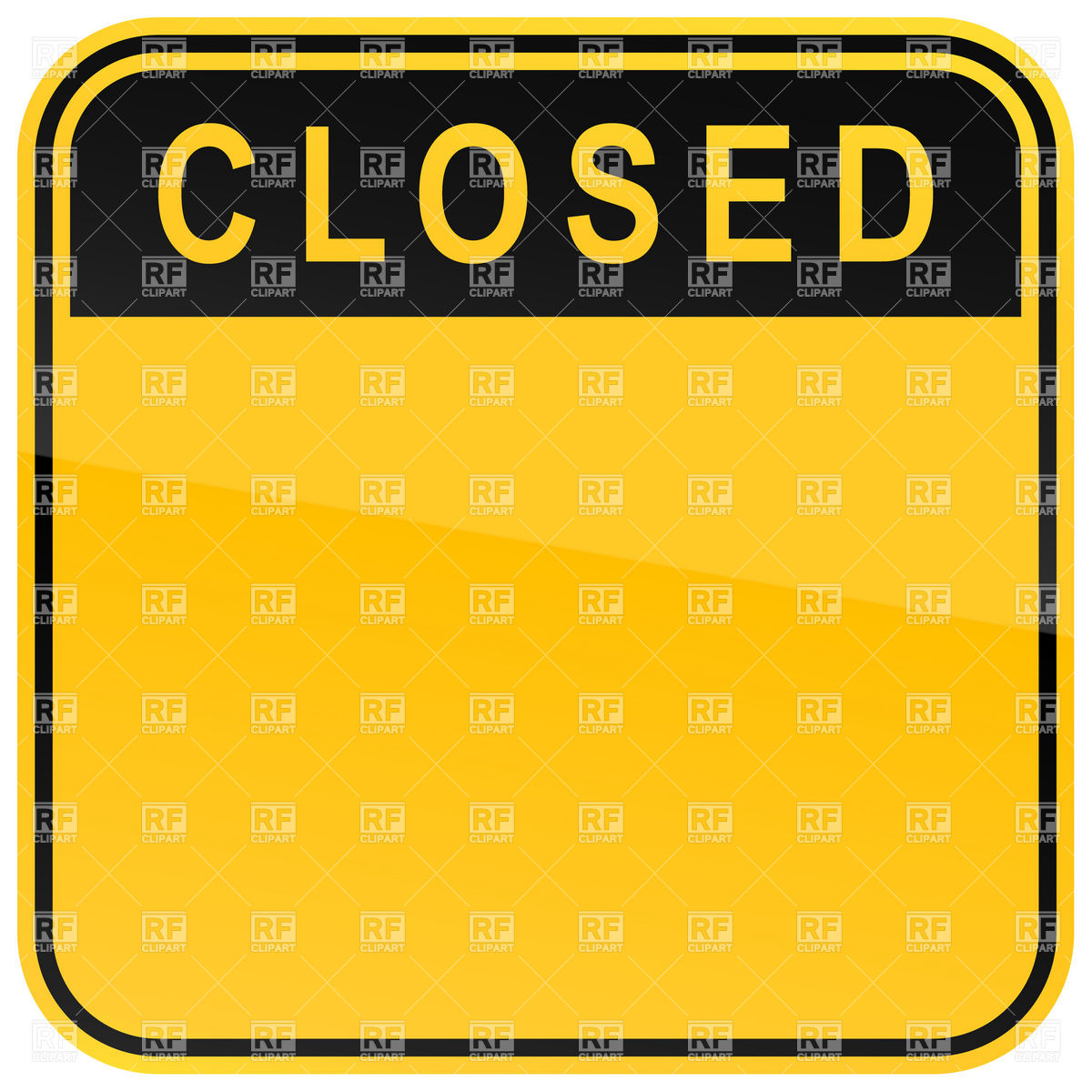 Square Yellow Blank Sign With Closed 14192 Signs Symbols Maps
