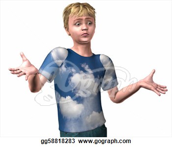 Stock Illustration   Young Boy Shrugging I Don  T Know With A Confused