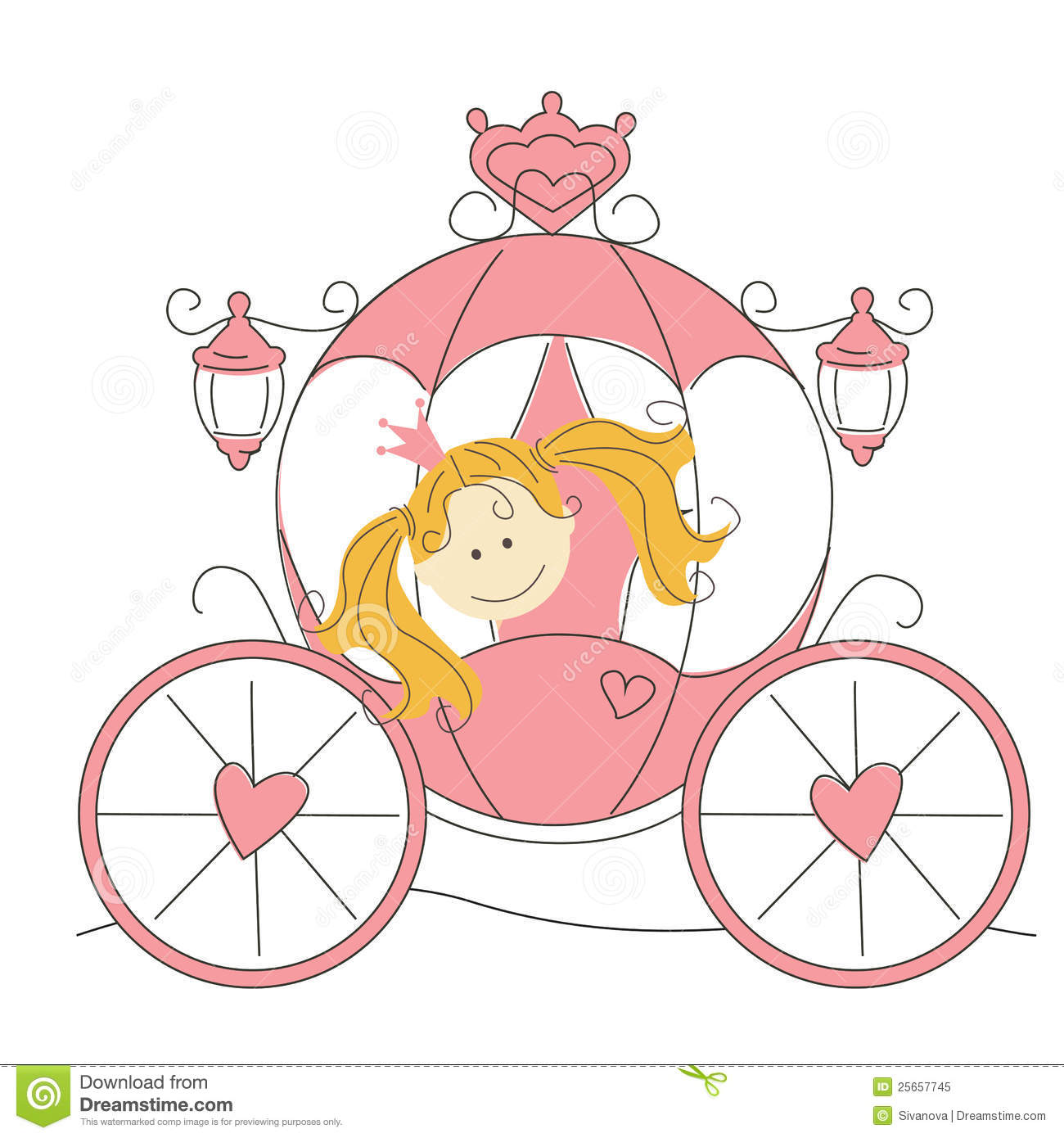 Cute Little Princess In The Carriage Royalty Free Stock Photo   Image