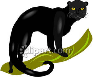 Panther Clip Art Black Panther With Yellow Eyes Royalty Free Clipart