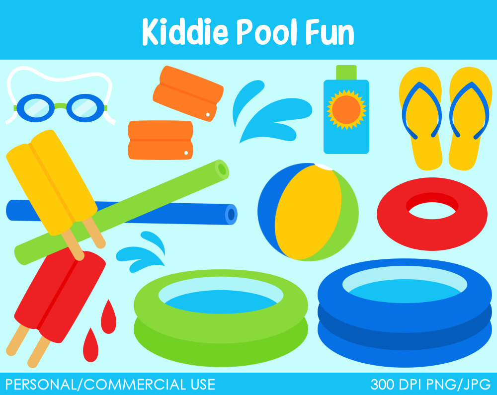 Water Fun Clip Art Kiddie Pool Fun Clipart