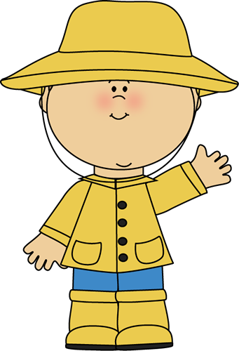 Boy Wearing A Raincoat Clip Art Image   Boy Wearing A Yellow Raincoat