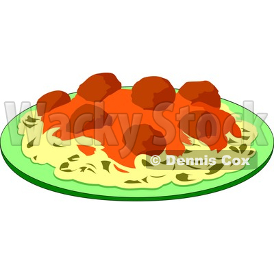 Meatballs And Marinara Italian Food On A Plate Clipart By Dennis Cox