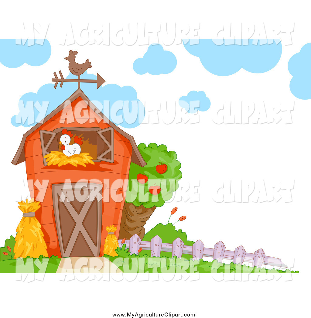 Larger Preview  Vector Cartoon Agriculture Clipart Of A Chicken In A