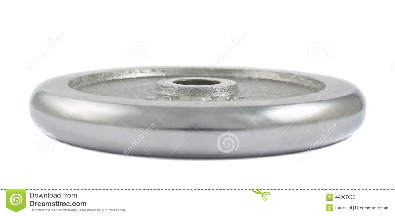 Metal Barbell Plate Isolated Stock Photo   Image  44367636