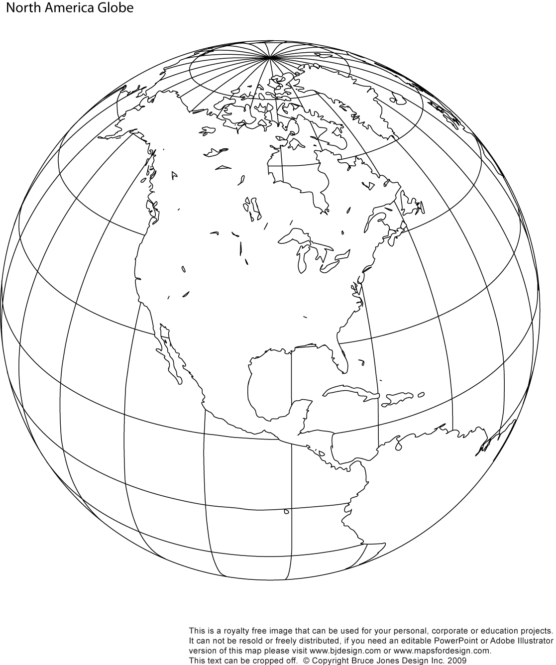 Printable North America Globe Blank Map Jpg Format This Map Can Be