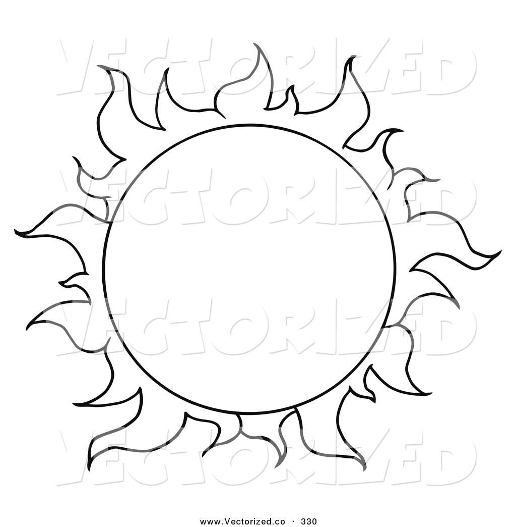 Vector Of A Coloring Page Of A Full Summer Sun By Hit Toon    330