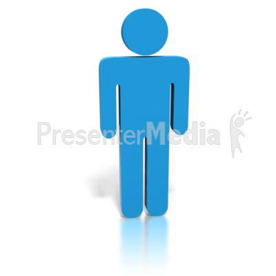 Blue Stick Figure Man   Signs And Symbols   Great Clipart For