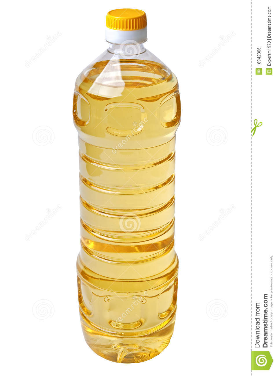 Isolated Liter Full Bottle Of Vegetable Oil