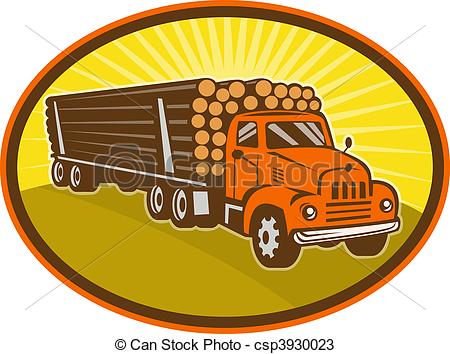 Log Truck Drawings Drawings Of Vintage Logging Truck   Illustration Of