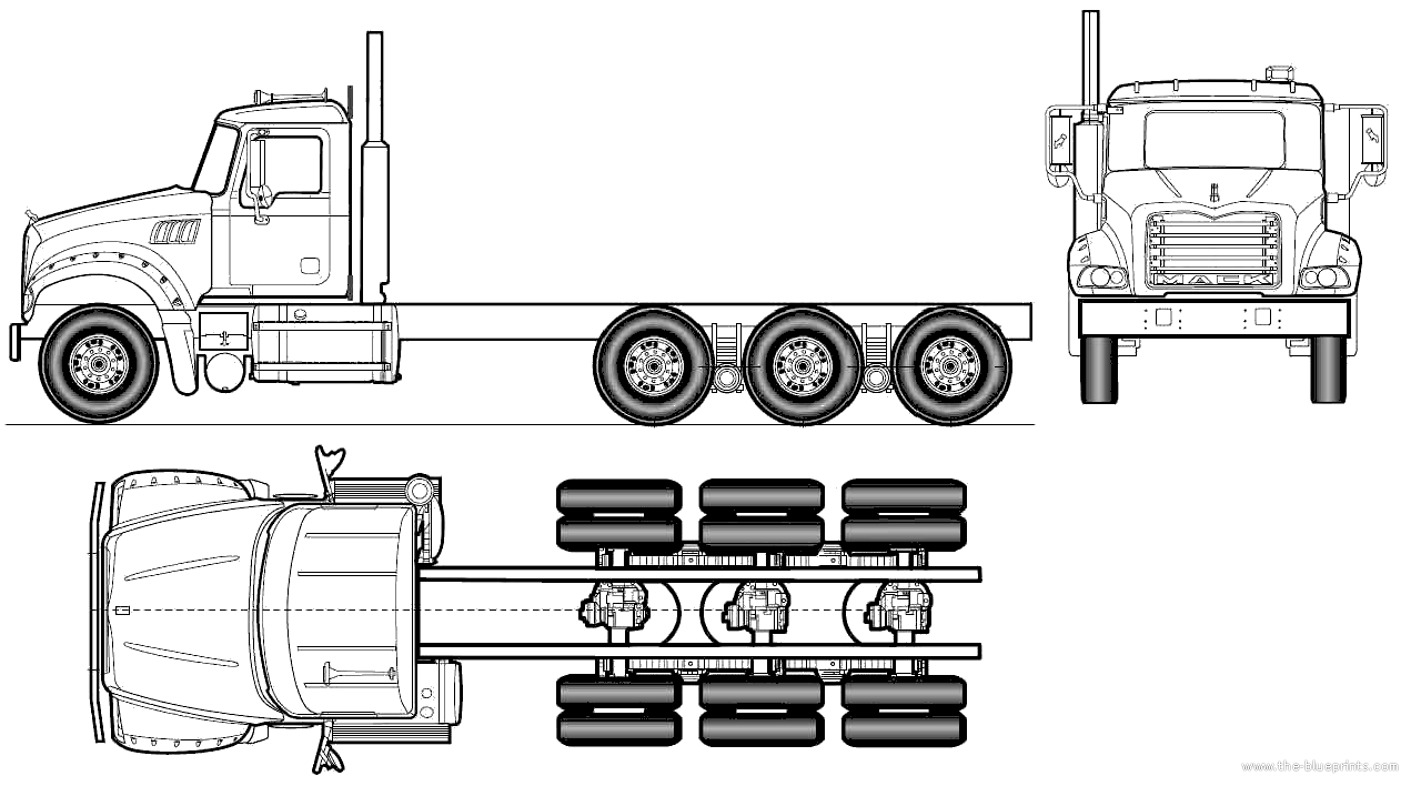 Log Truck Drawings The Blueprints Com   Blueprints   Trucks   Mack