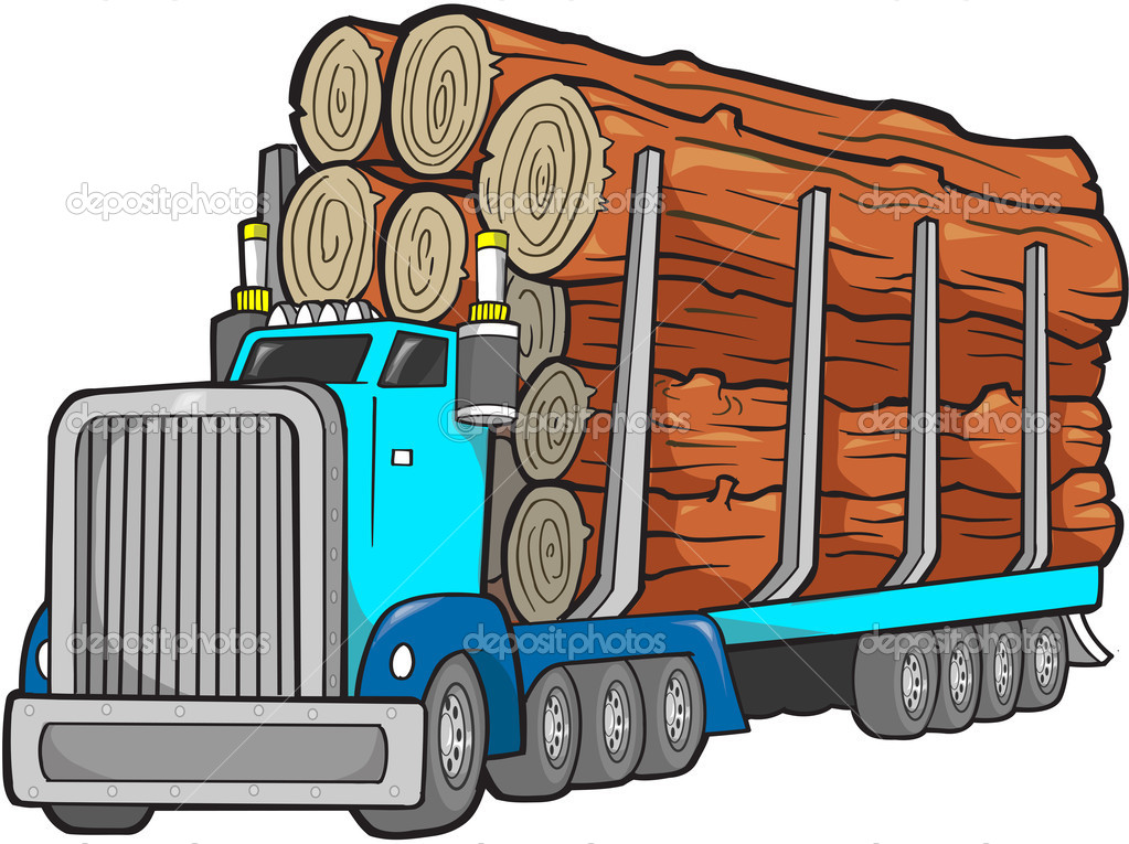 Logging Truck Vector Illustration   Stock Vector   Misterelements